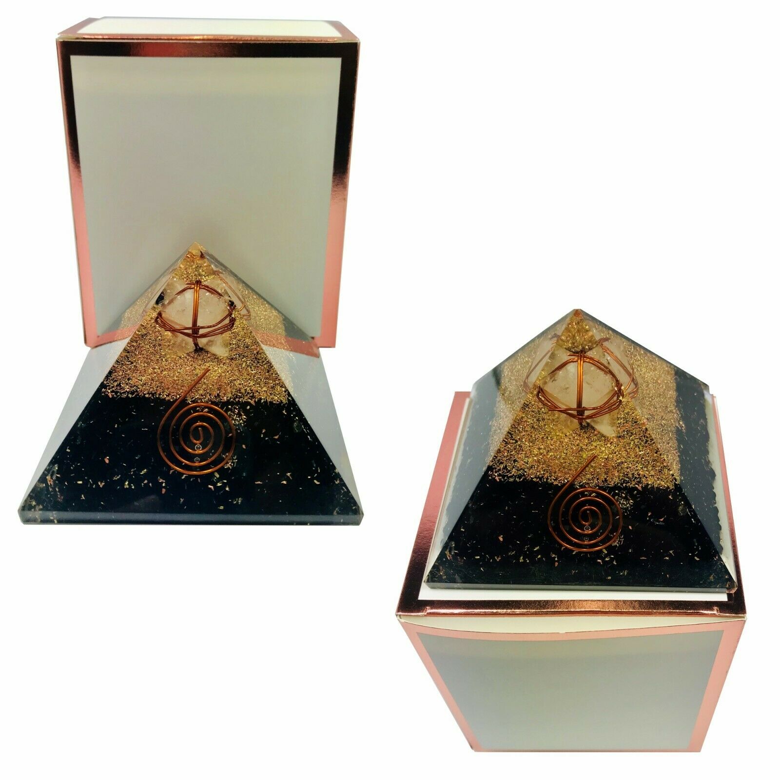 Black Tourmaline Orgonite Clear Quartz Merkabah Pyramid