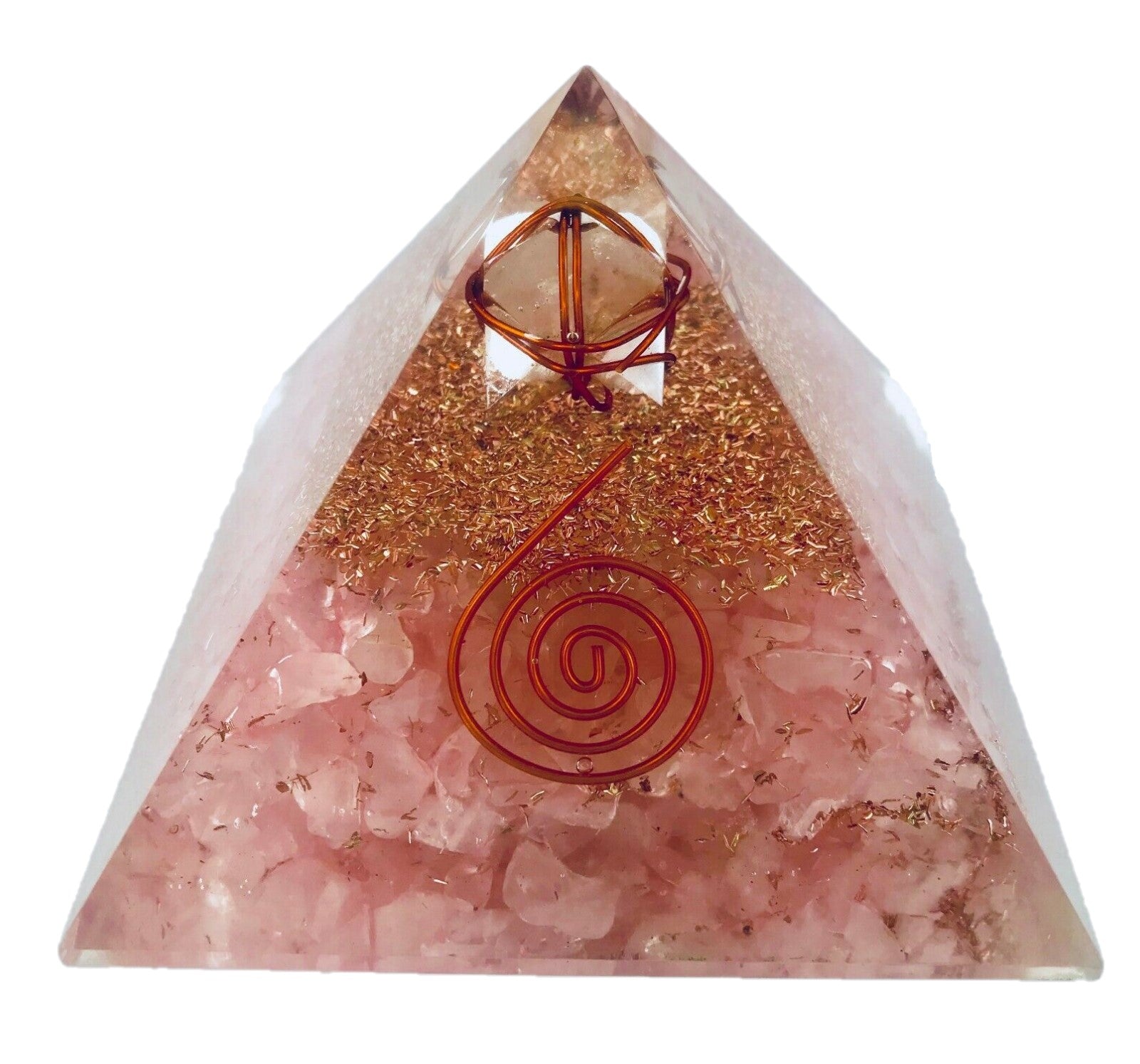 Rose Quartz Clear Quartz Orgonite Merkabah Pyramid