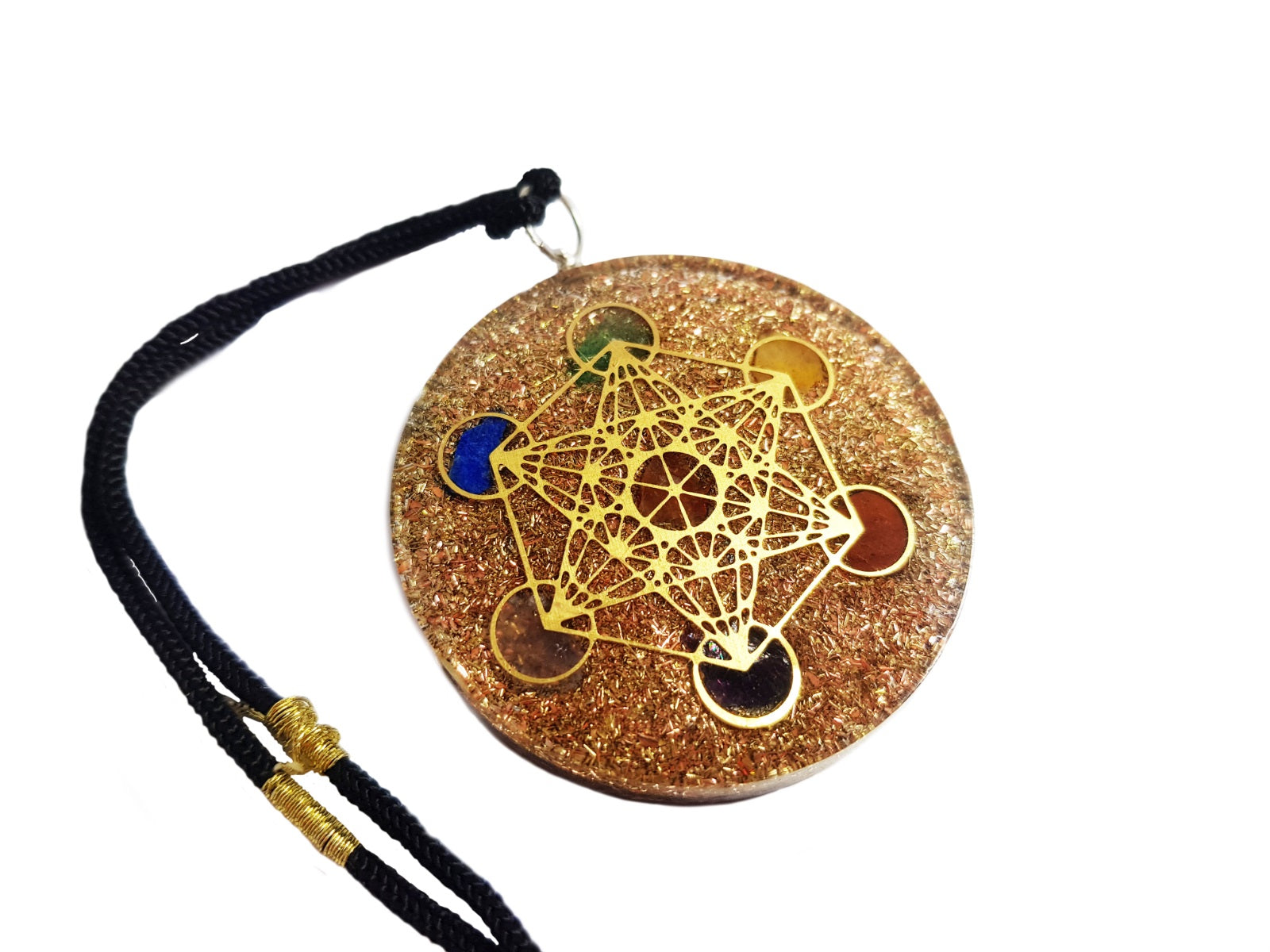Metatron Cube Sacred Geometry Pendant Aluminium Backside