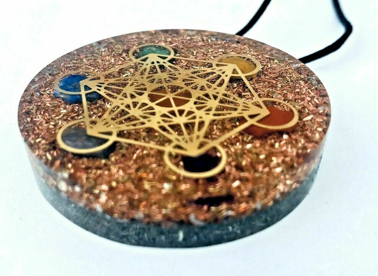 Metatron Cube Sacred Geometry Pendant Aluminium Backside
