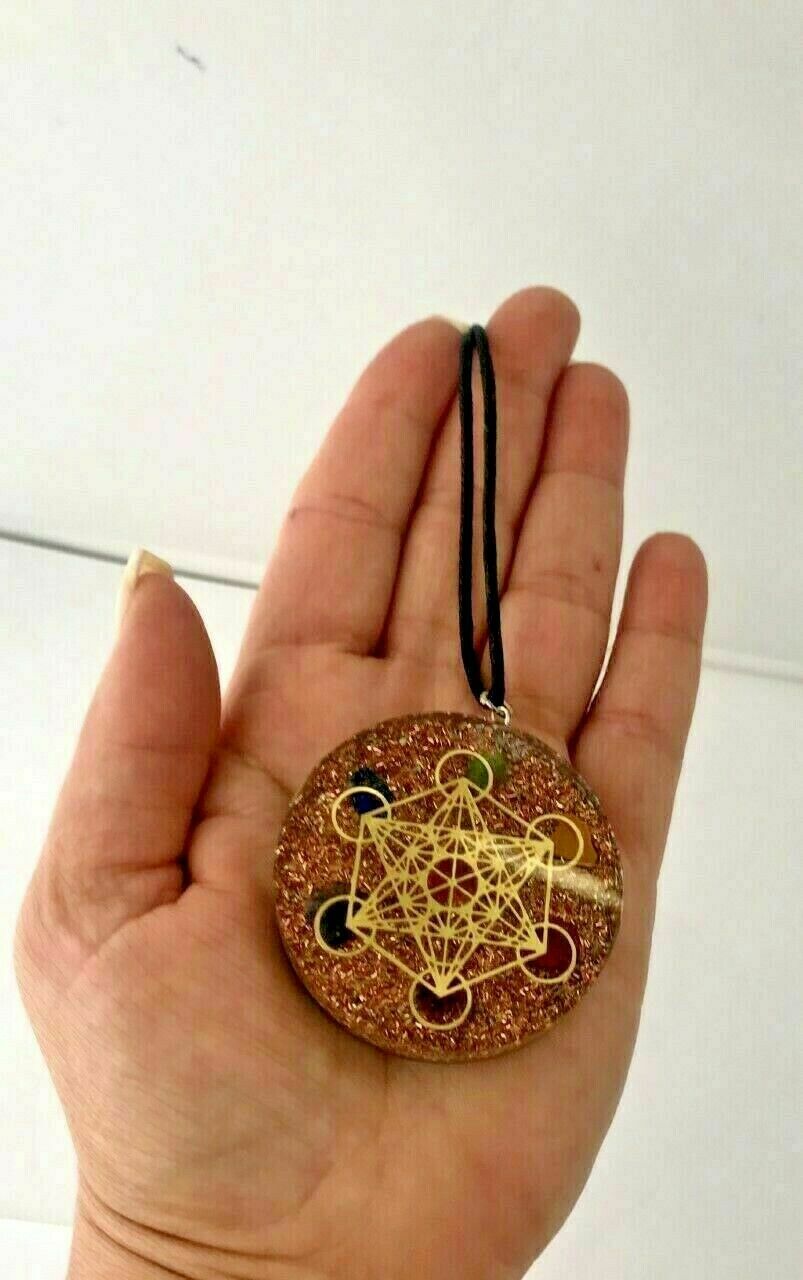 Metatron Cube Sacred Geometry Pendant Aluminium Backside