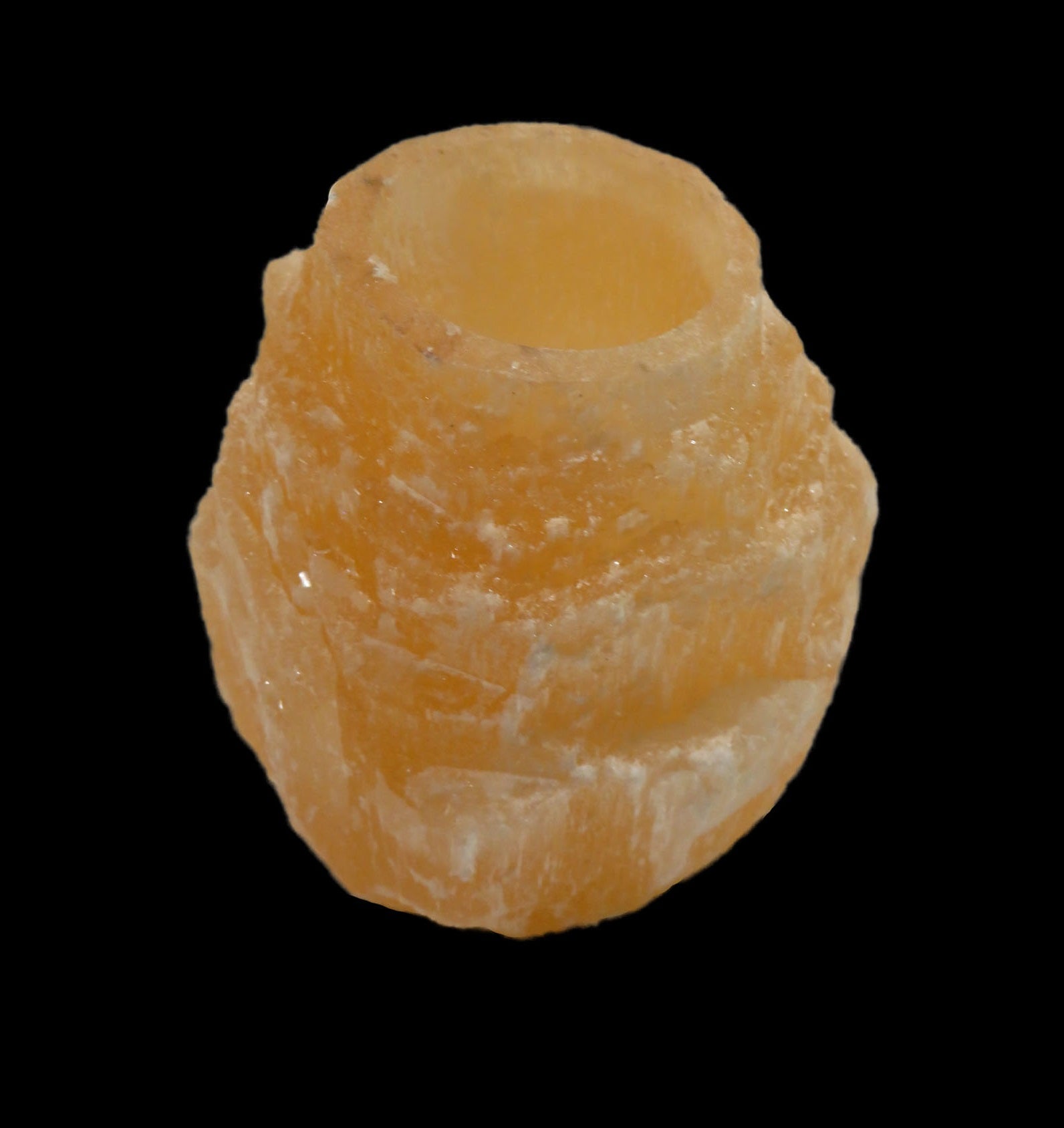 Sky Scraper Peach Selenite Tealight Candle Holder