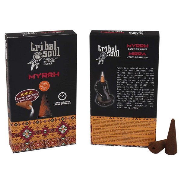 Myrrh 30 Jumbo Backflow Incense Cones Tribal Soul