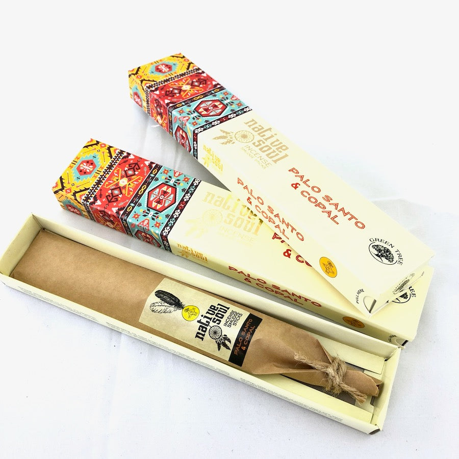 Green Tree Palo Santo and Copal Native Soul Incense Smudge Sticks - 1 Box