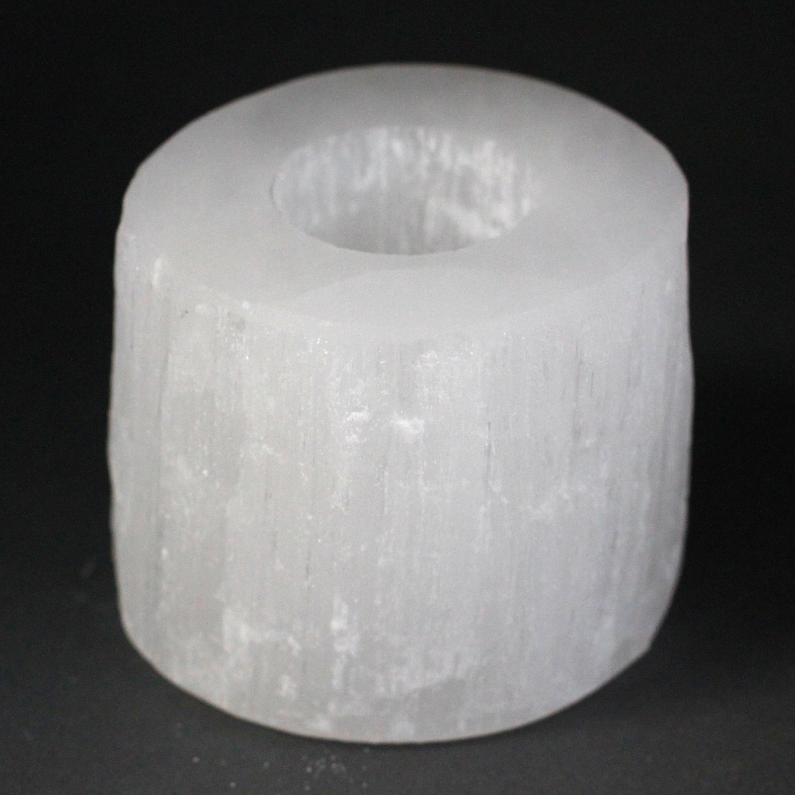 Round Selenite Tealight Candle Holder 10cm