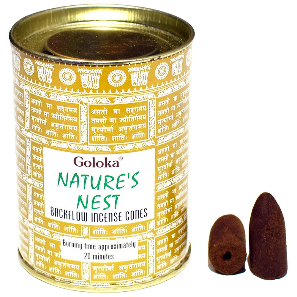 Nature's Nest 24 Backflow Incense Cones Goloka