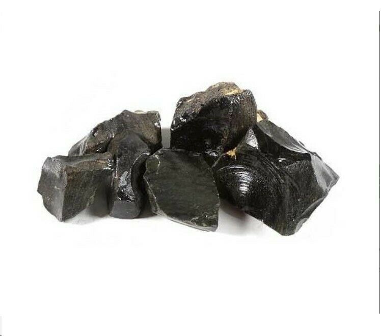 Obsidian Crystal Rough Stone Energy Healing Meditation 5 pieces