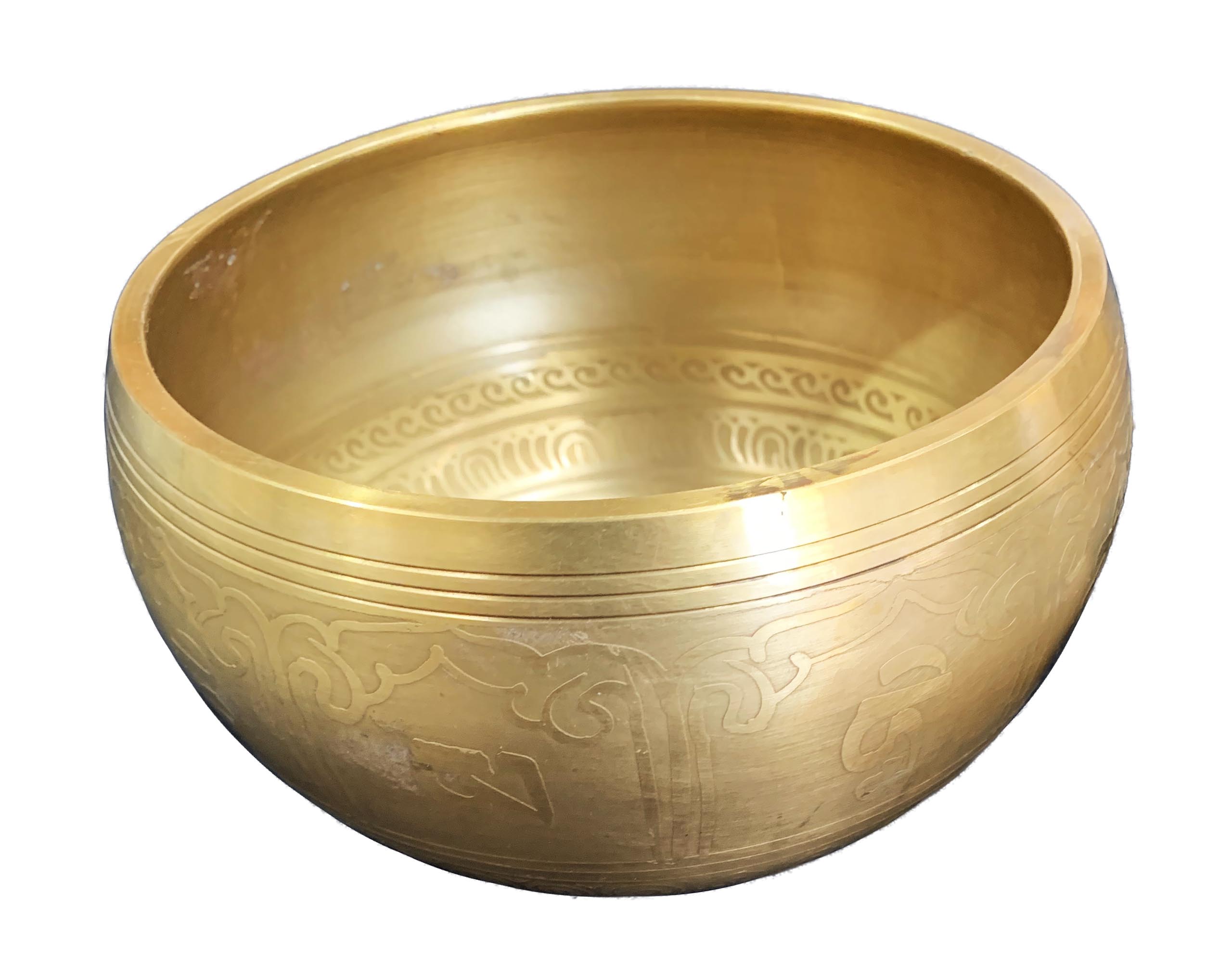 Om Mani Padme Hum Singing Bowl Brass 13cm
