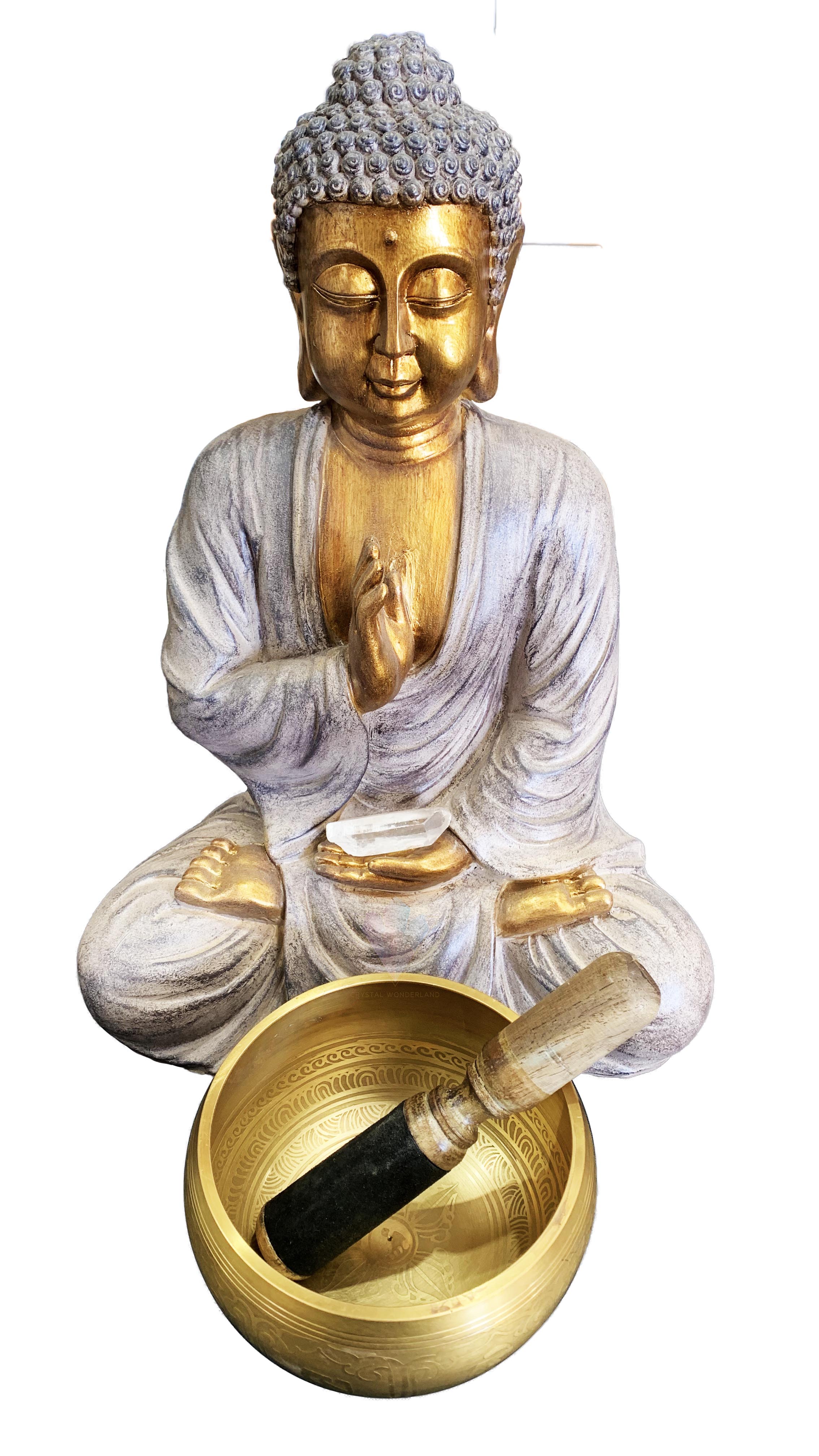 Om Mani Padme Hum Singing Bowl Brass 13cm
