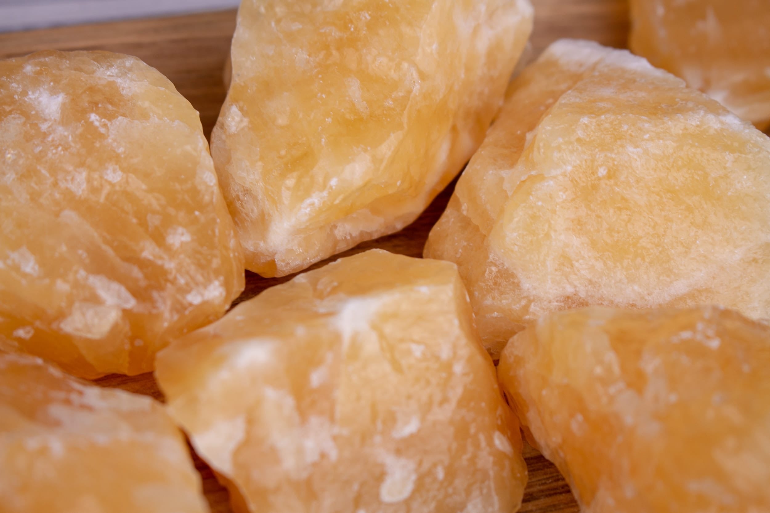 Mexican Orange Calcite Rough Natural Crystal Mineral Stones 3 pieces