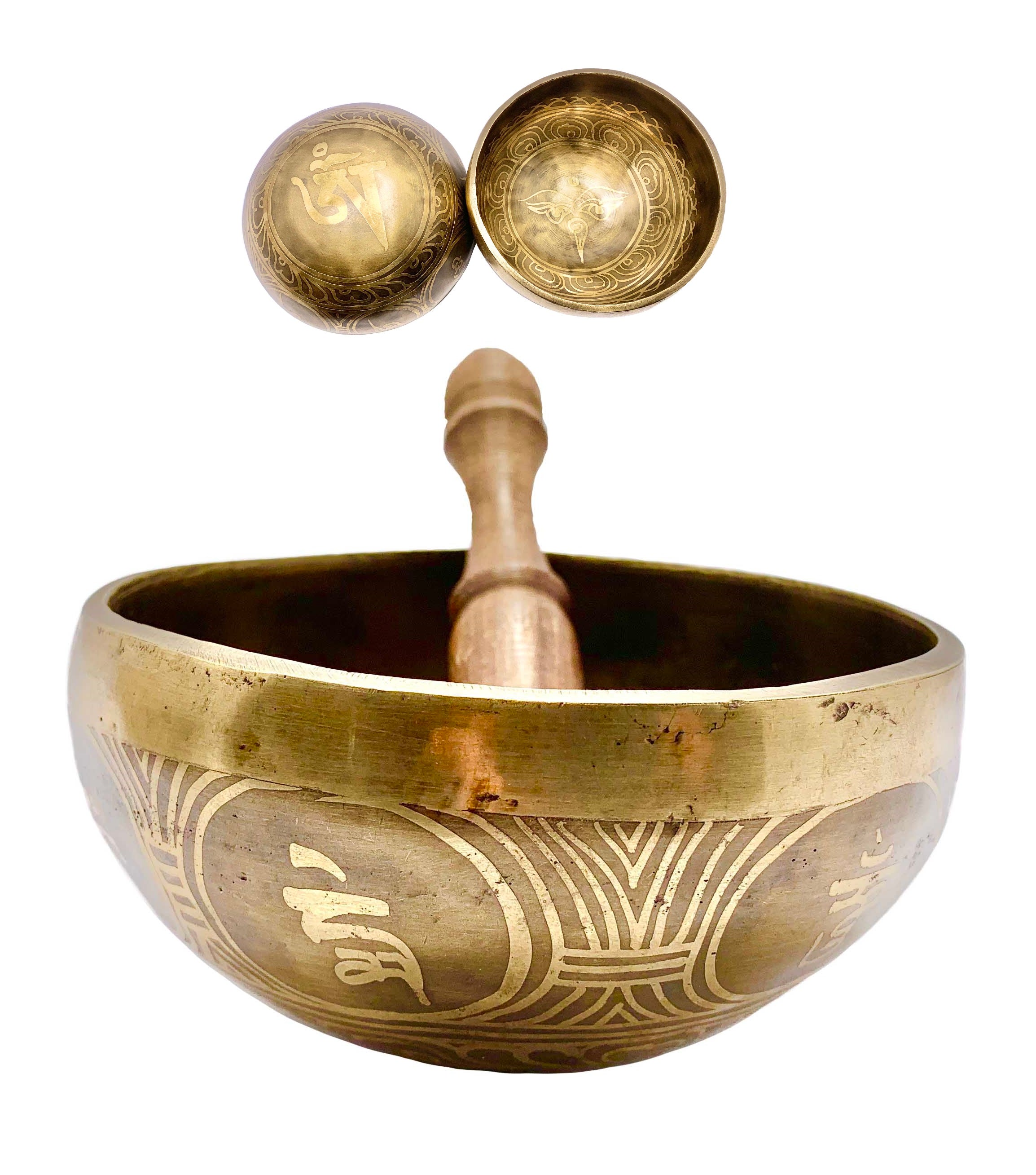 Singing Bowl Peace of Eyes Brass Tibetan Hand Beaten