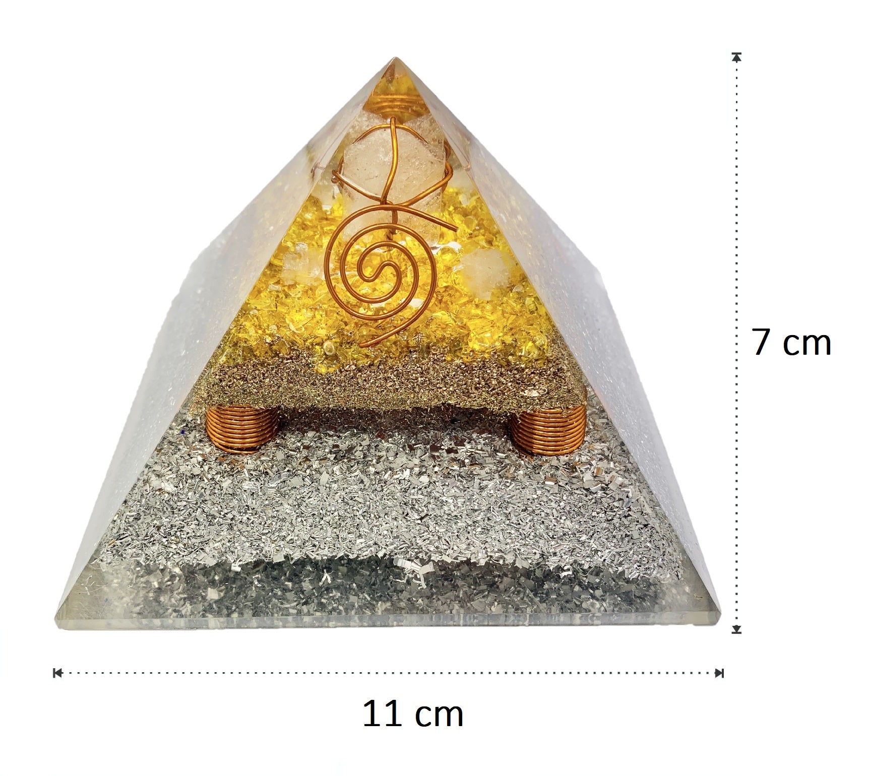 Prosperity and Abundance Citrine Orgonite Clear Quartz  Merkabha Pyramid