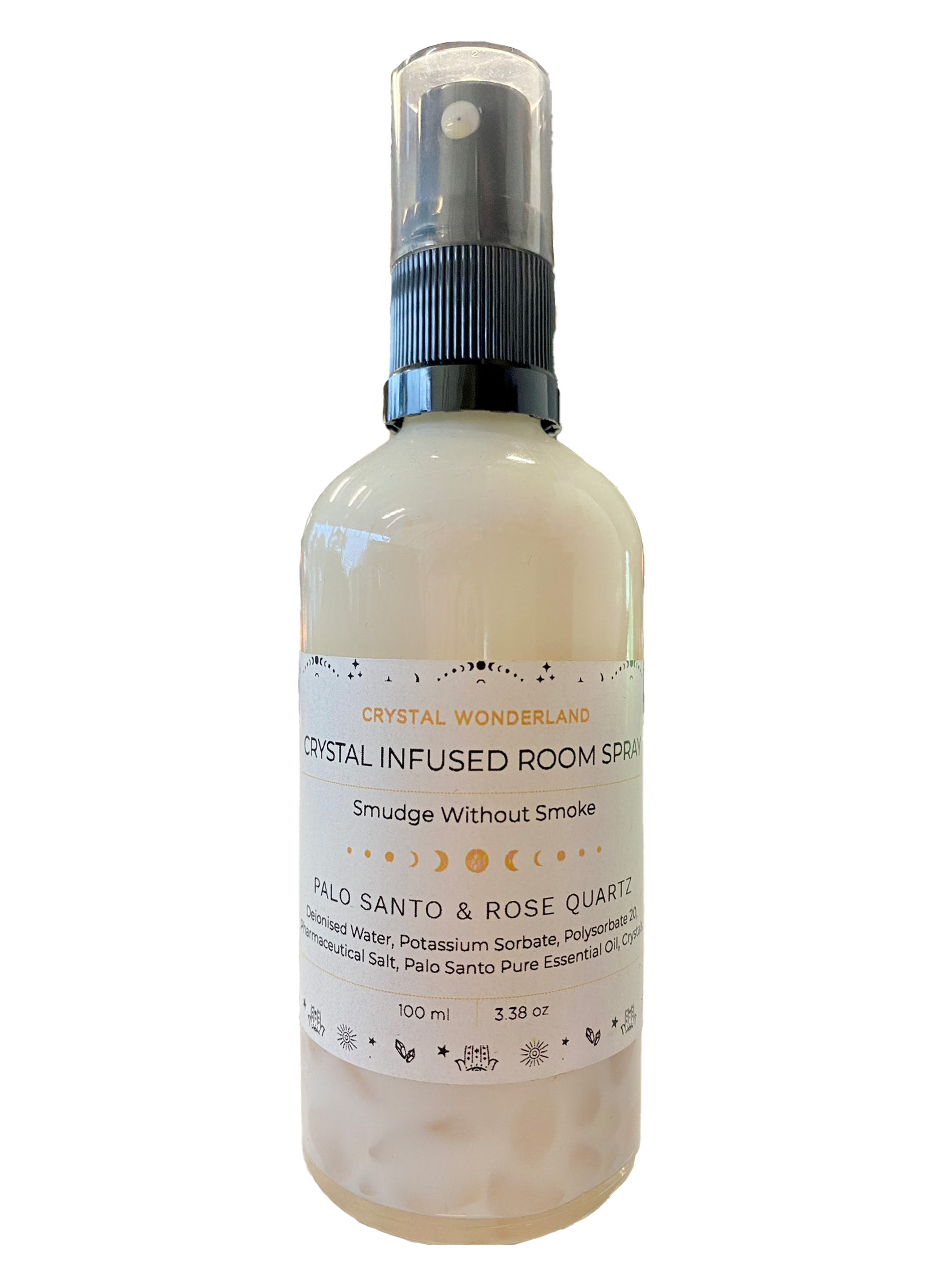 Crystal Wonderland Crystal Infused Room Aura Cleasing Spray - Palo Santo and Rose Quartz