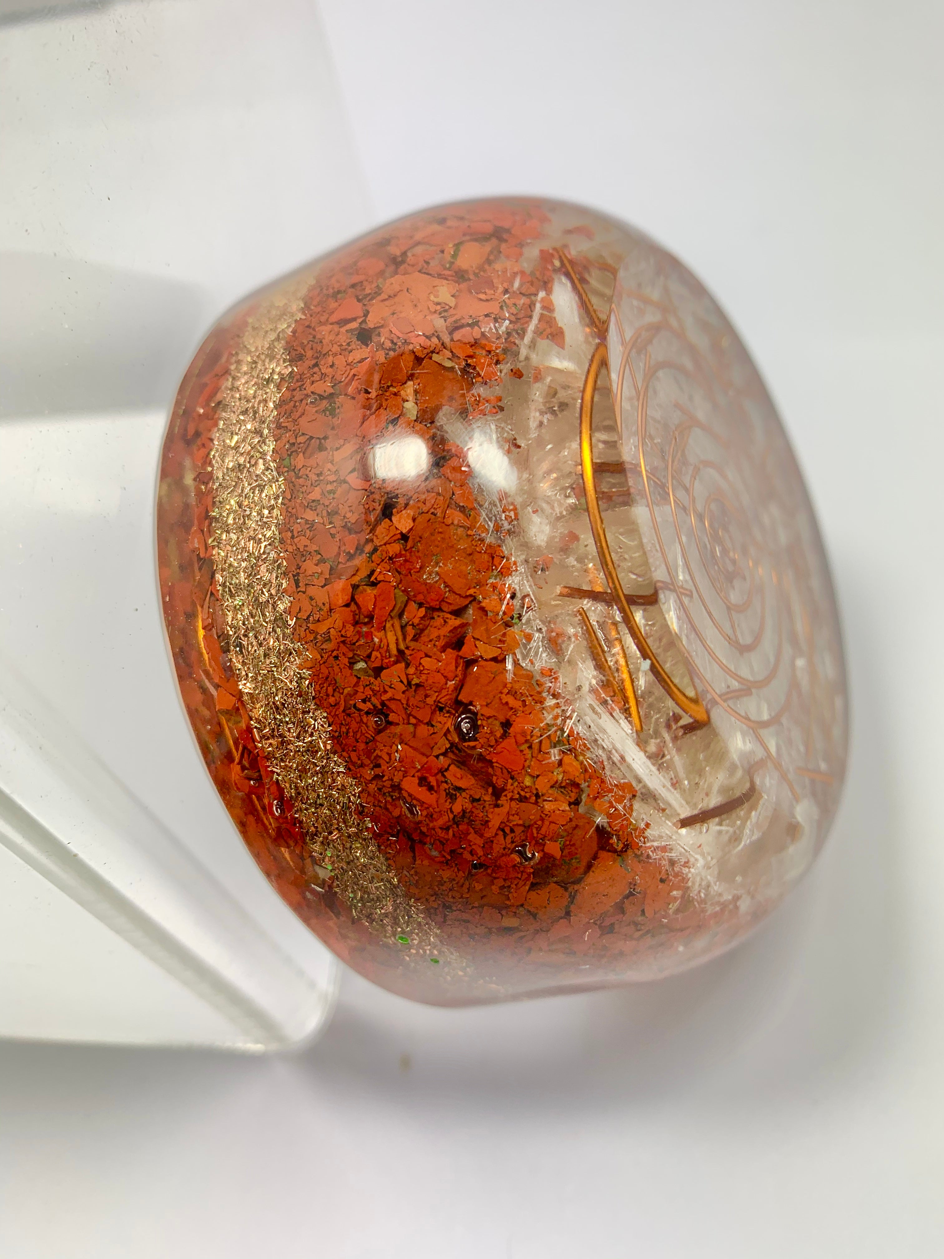 Red Jasper Orgonite Tower Buster Dome