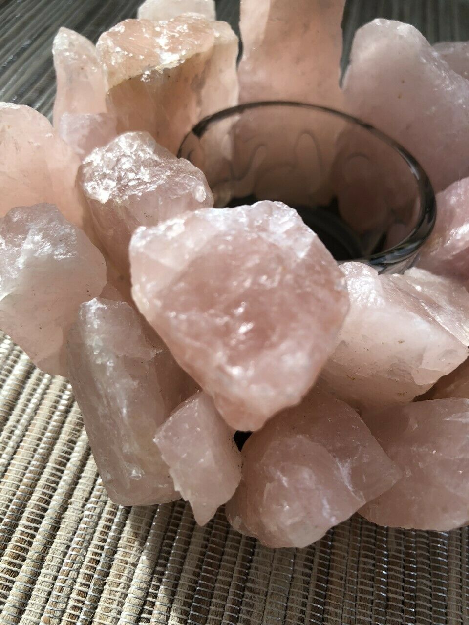 Rose Quartz Candle Holder Tea Light