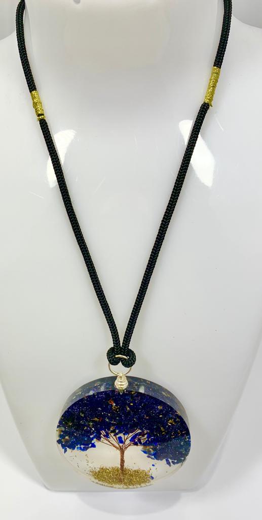 Blue Sandstone Tree of Life Pendant Round