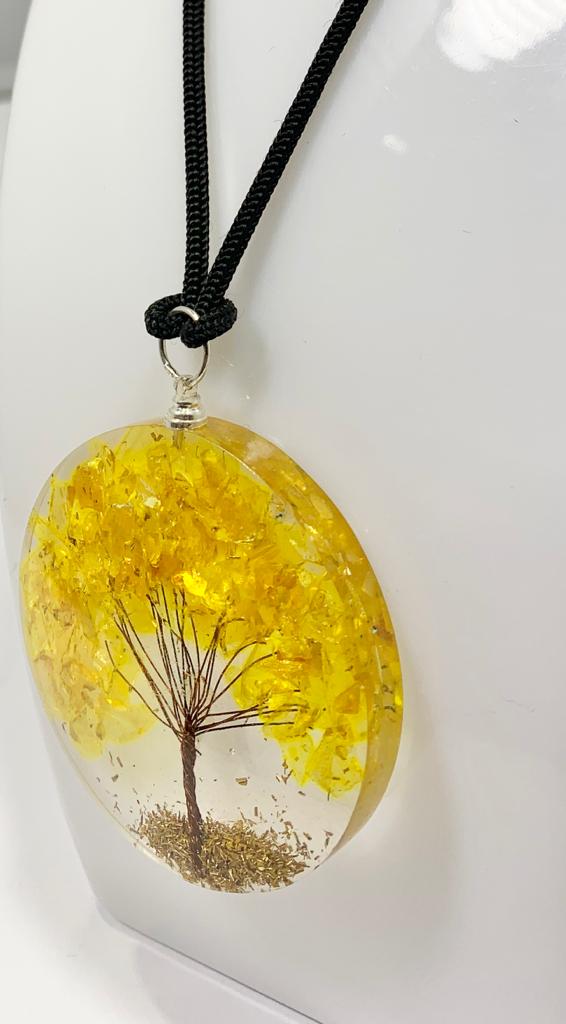 Citrine Tree of Life Pendant Round