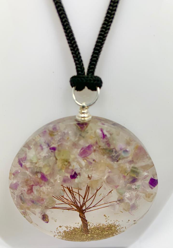 Fluorite Tree of Life Pendant Round