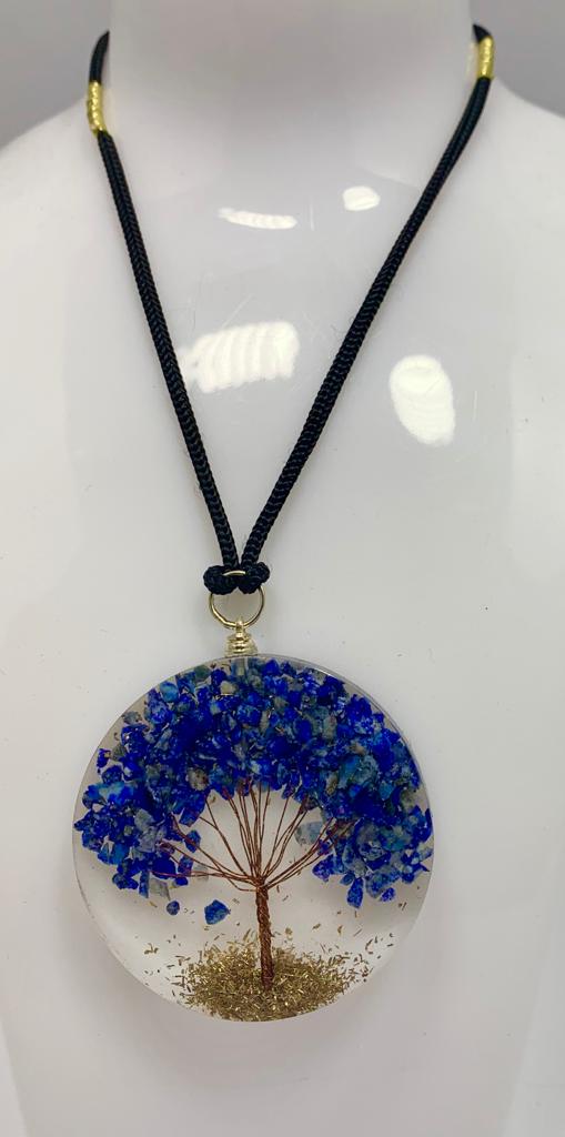 Sodalite Tree of Life Round Pendant