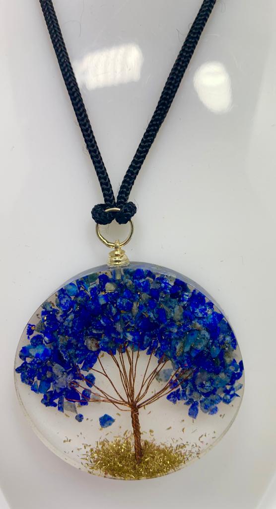 Sodalite Tree of Life Round Pendant