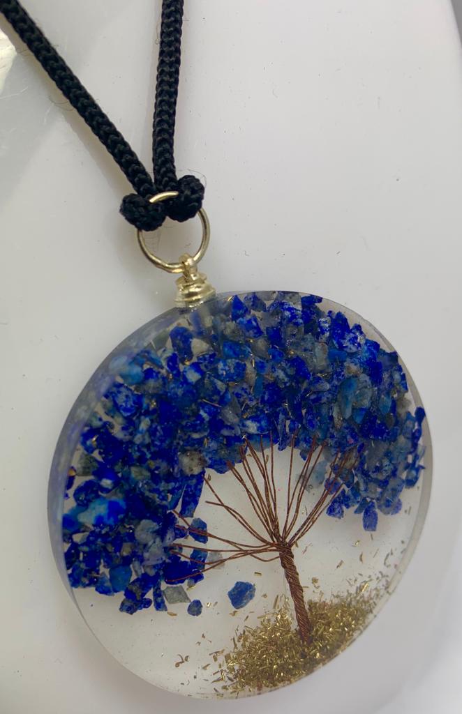 Sodalite Tree of Life Round Pendant