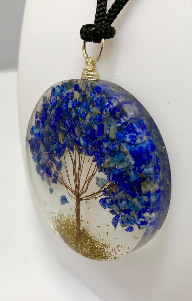 Sodalite Tree of Life Round Pendant