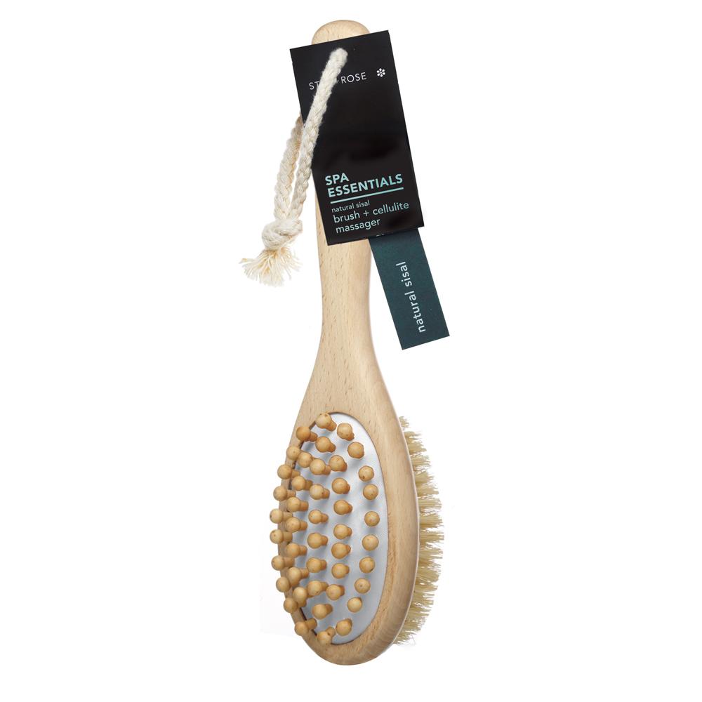 Spa Essentials Set - Bath Pillow, Foot Smoother and Brush & Cellulite Massager