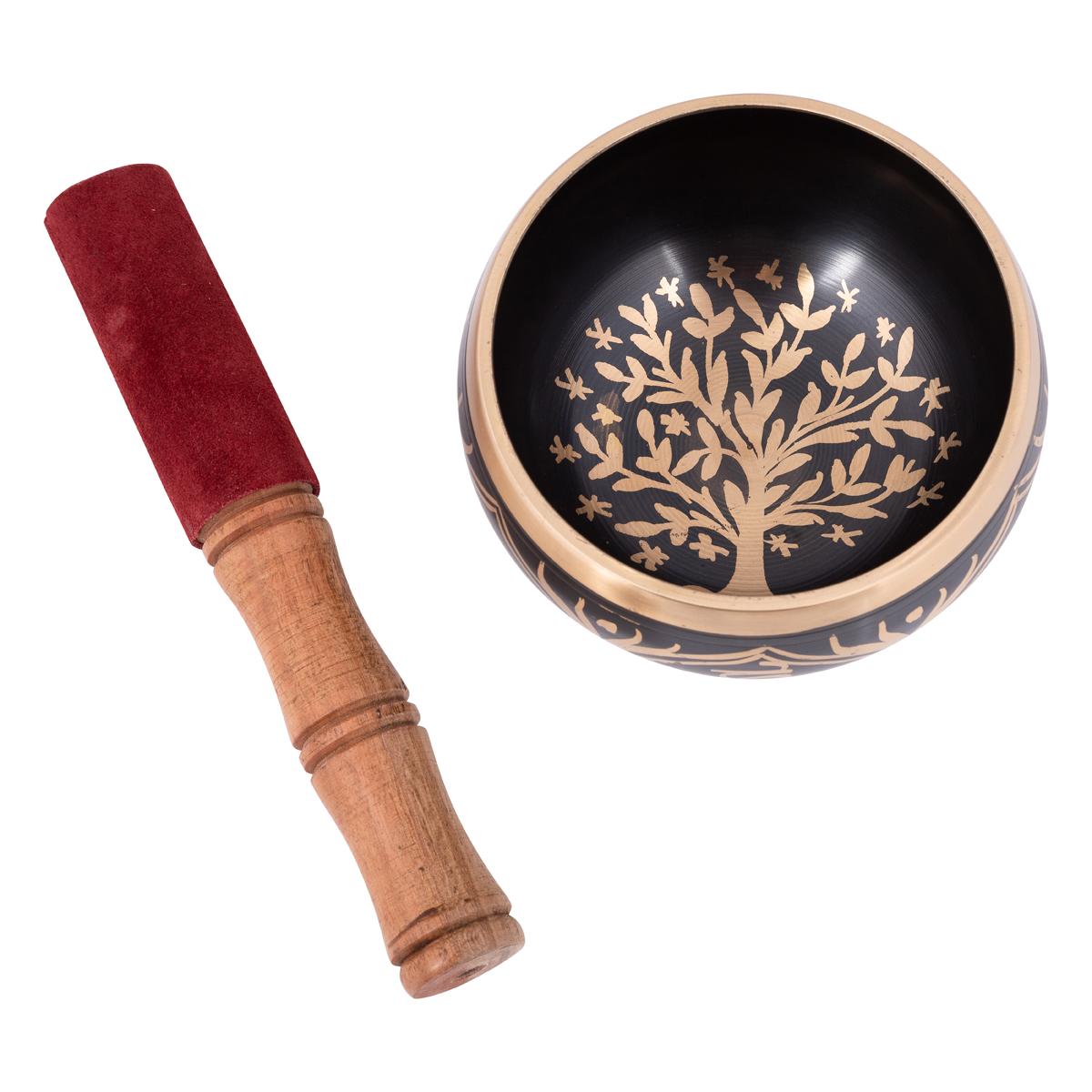 Singing Bowl Tree of Life Brass Black