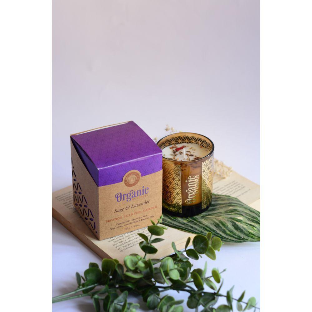 Organic Goodness Sage and Lavender Smudge Candle 200gms