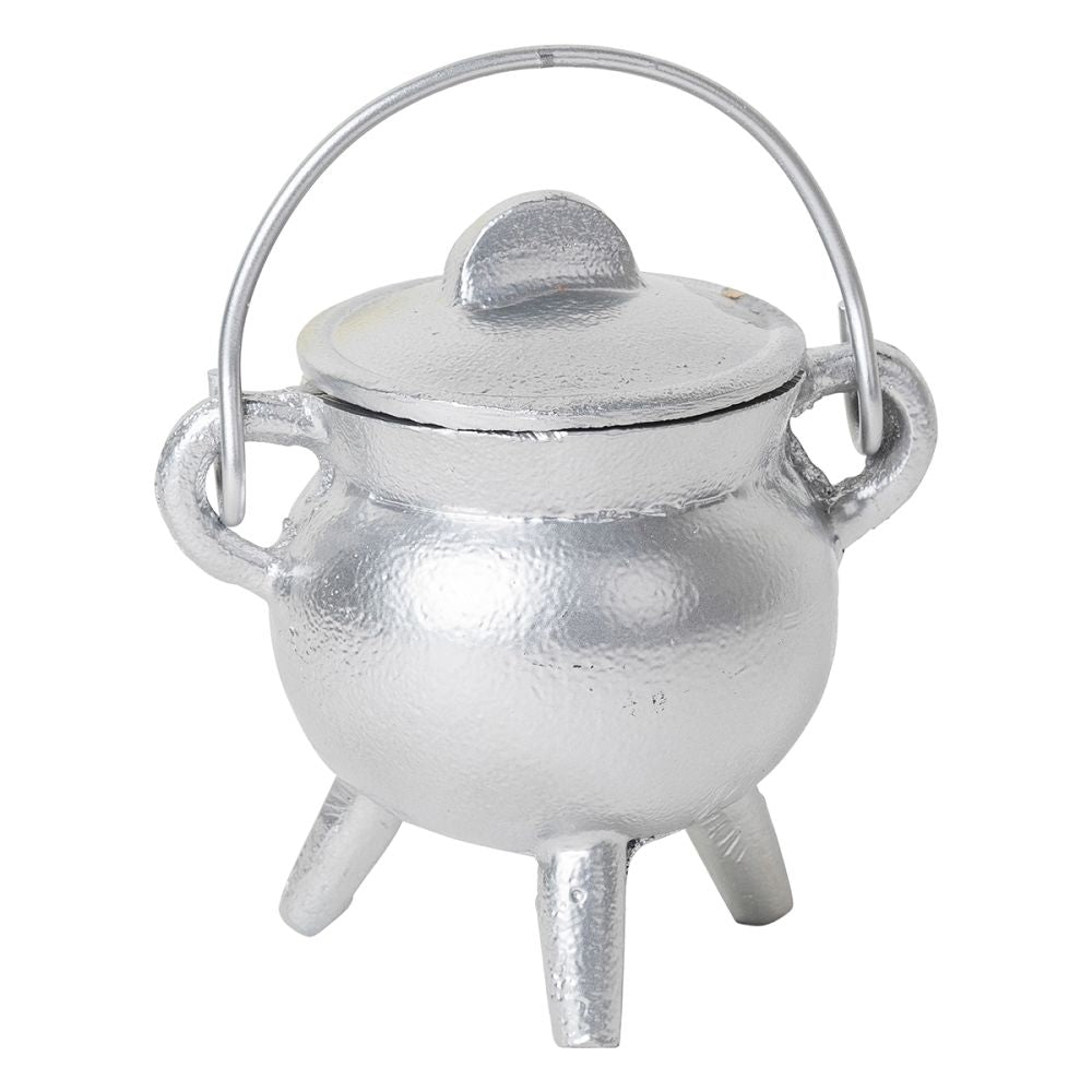 Wicca Cauldron Aluminium Silver Incense Burner