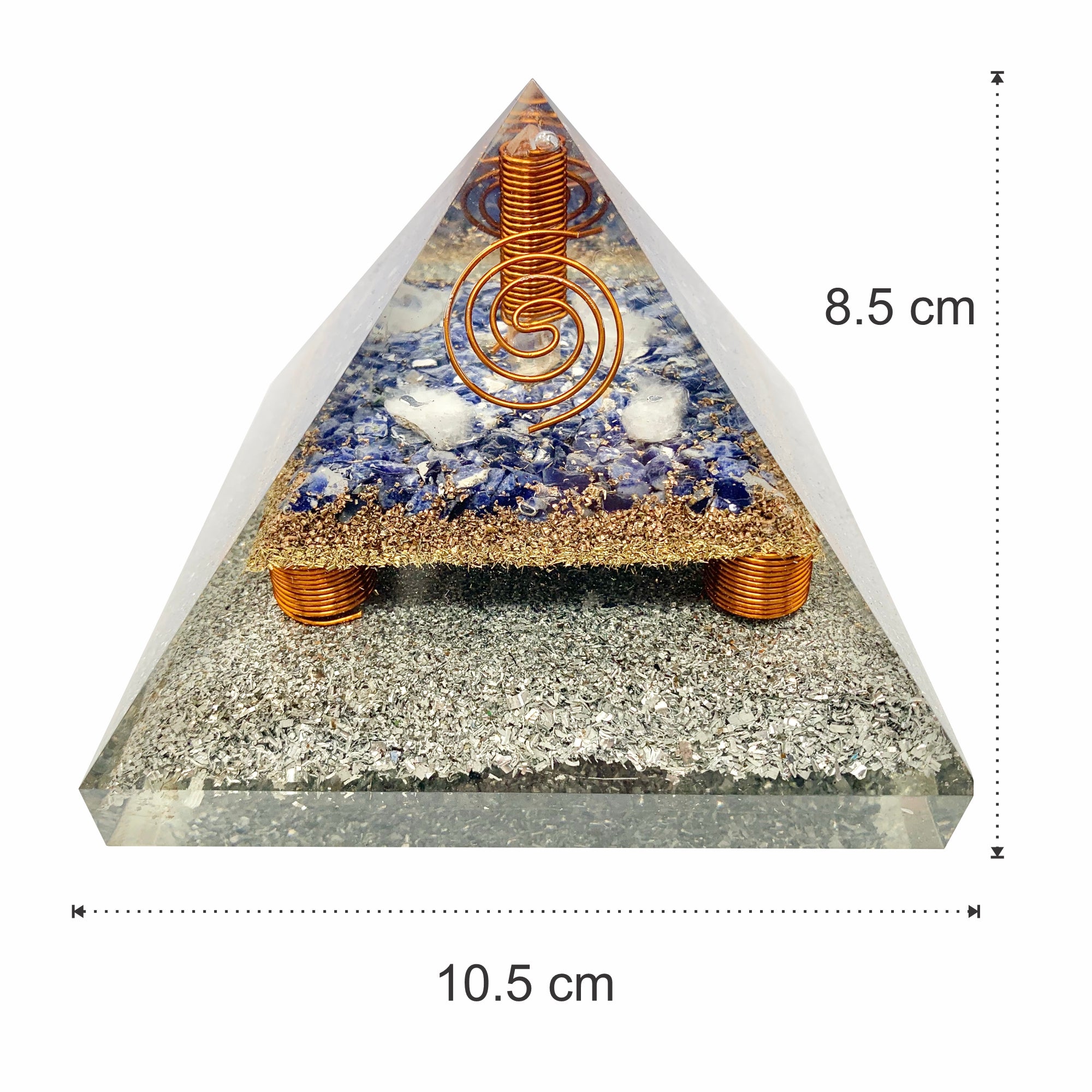 Sodalite Clear Quartz Point Generator Orgonite Pyramid