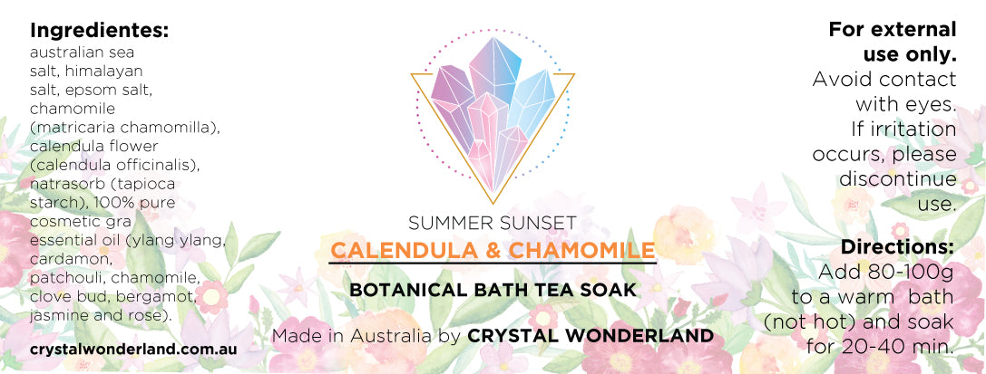 Summer Sunset Calendula & Chamomile Botanical Bath Tea Soak