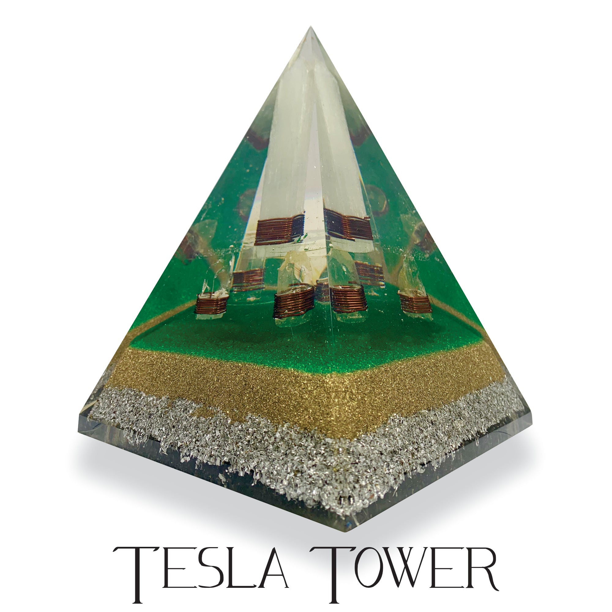 Tesla Tower Selenite Energy Generator Mega Orgonite Pyramid