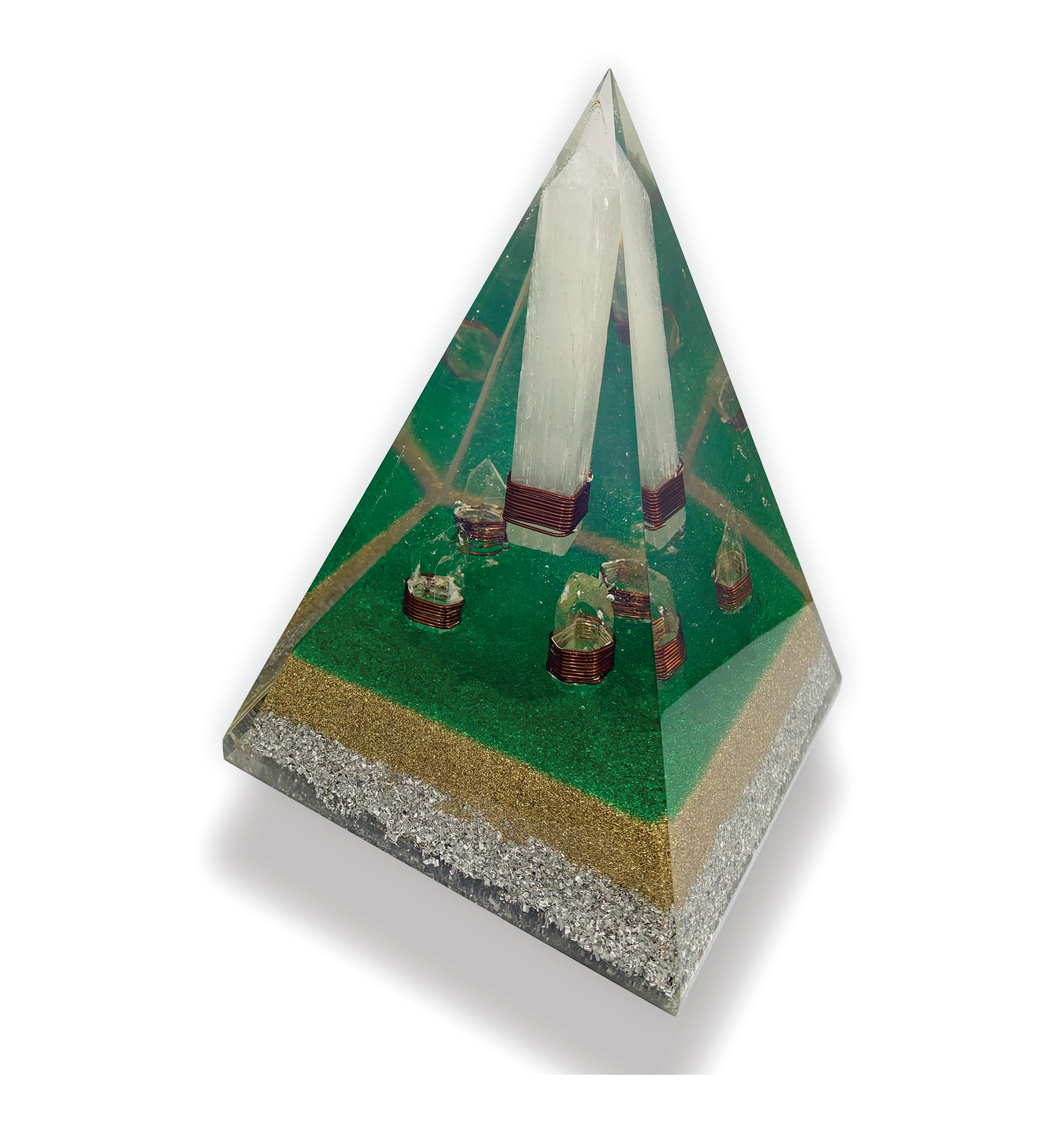 Tesla Tower Selenite Energy Generator Mega Orgonite Pyramid