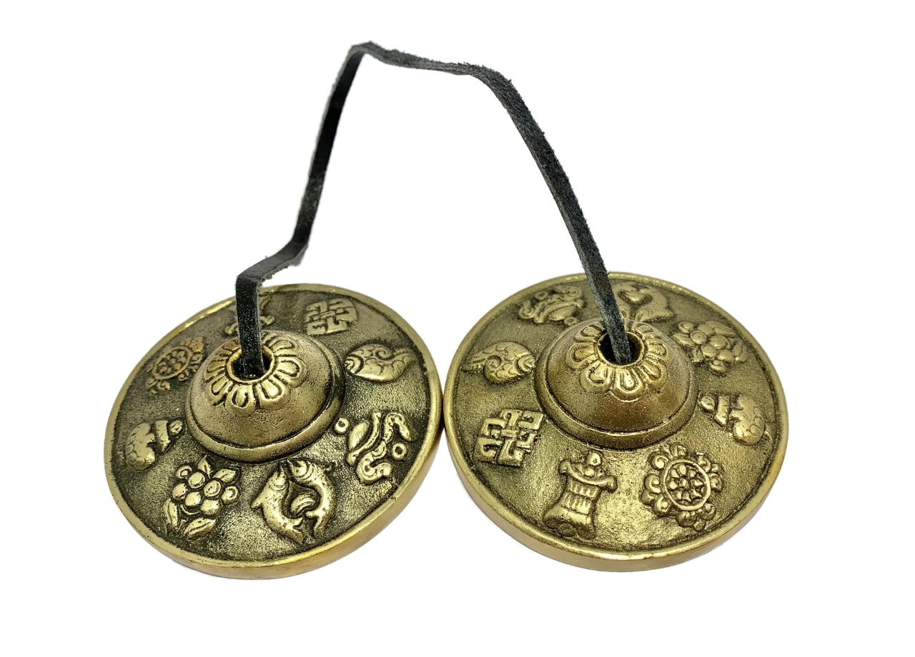 Auspicious Buddhism Symbols Brass Tingsha Cymbal Bell