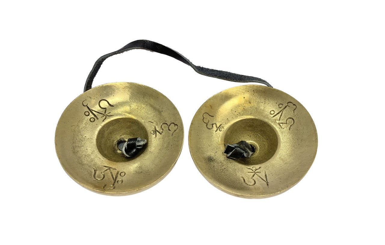 Auspicious Buddhism Symbols Brass Tingsha Cymbal Bell