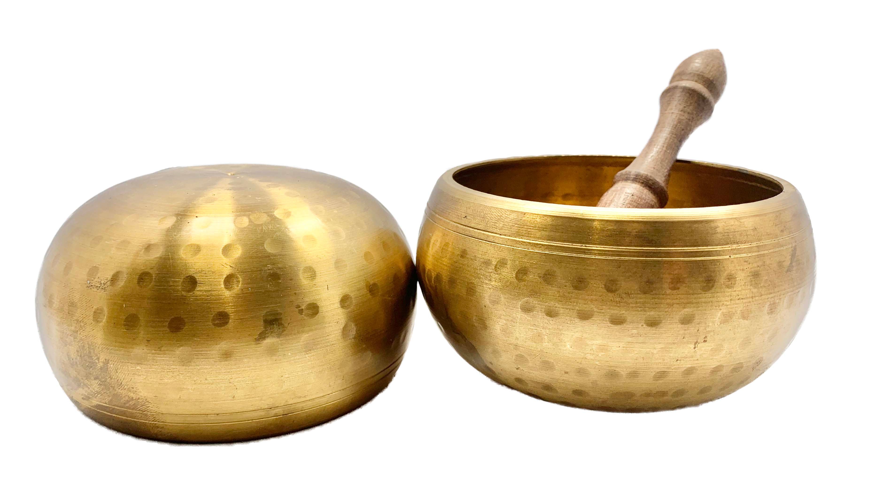 Tibetan Singing Bowl Hand Beaten Hammered Brass 11.5cm