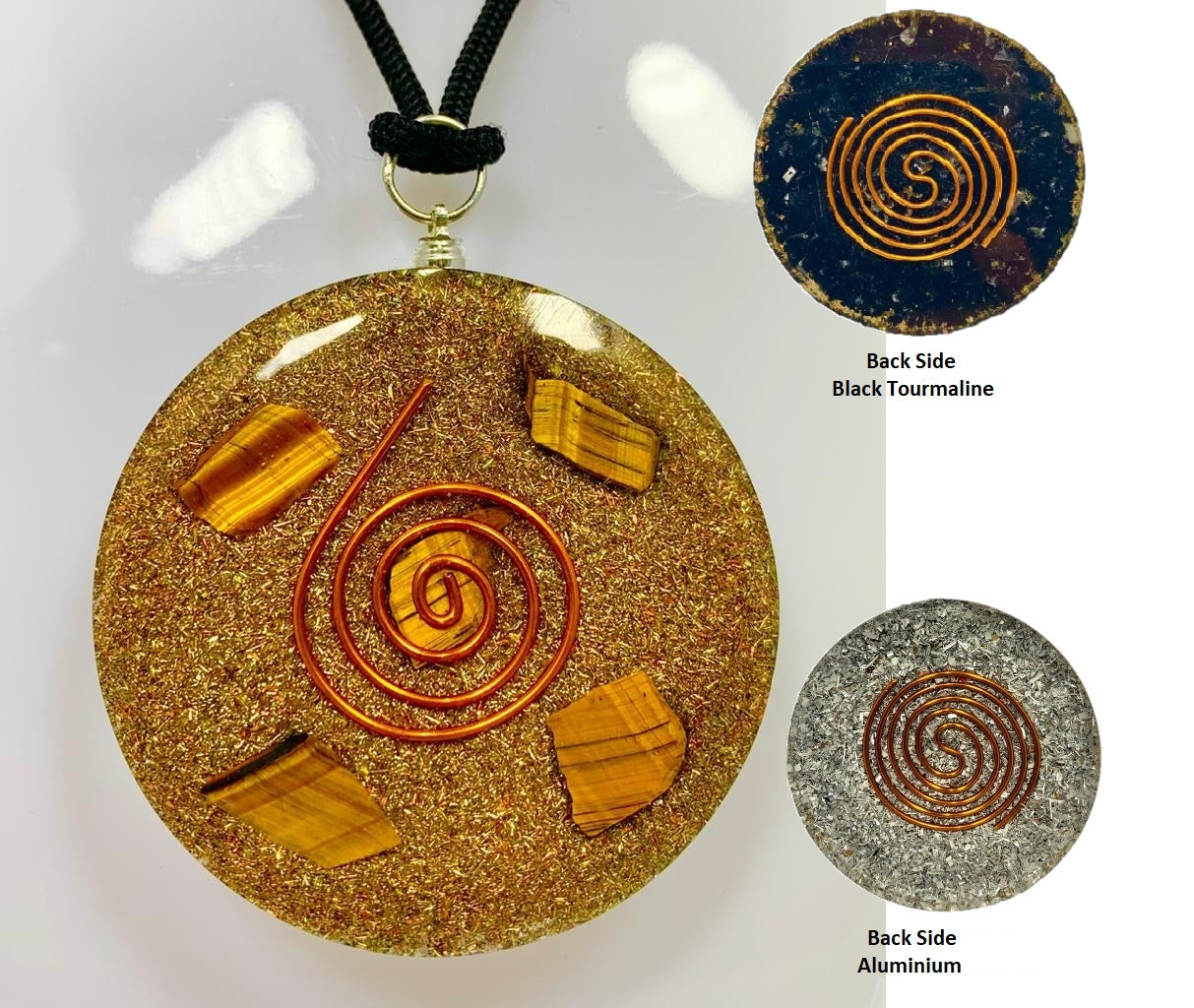 Tiger Eye Double Side Orgonite Pendant