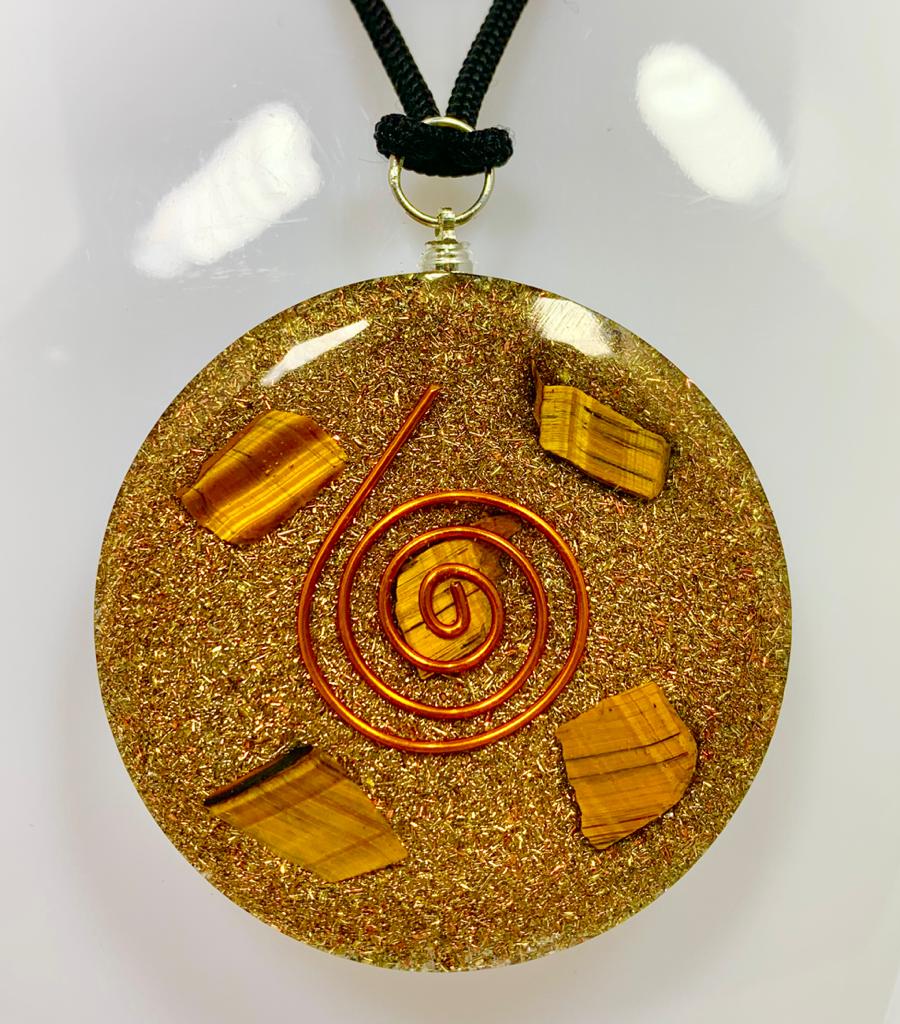Tiger Eye Double Side Orgonite Pendant