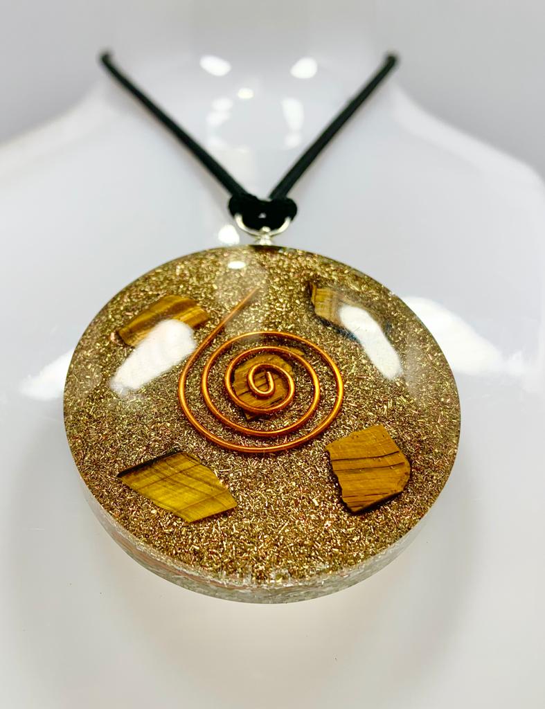 Tiger Eye Double Side Orgonite Pendant
