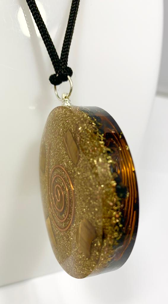 Tiger Eye Double Side Orgonite Pendant