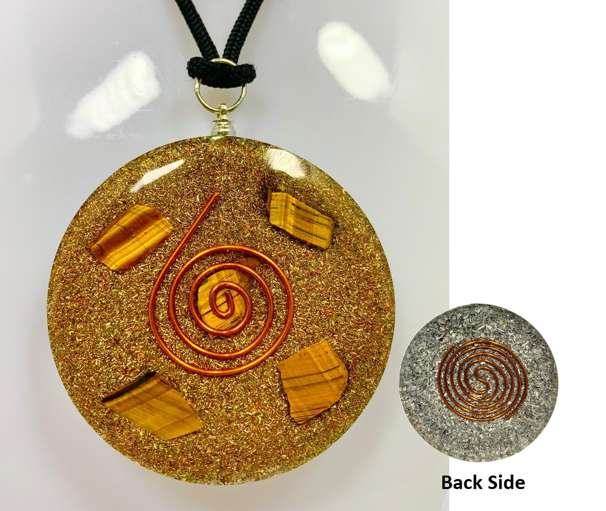 Tiger Eye Double Side Orgonite Pendant