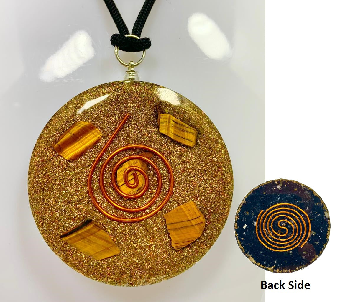 Tiger Eye Double Side Orgonite Pendant