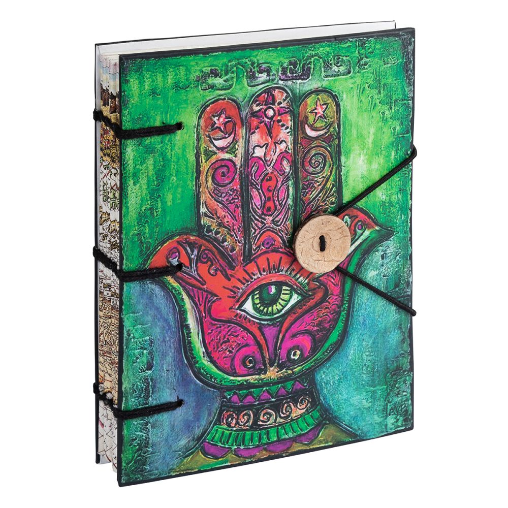 Hamsa Journal Printed Paper Hand of Fatima Vintage Diary Notebook 17x12cm