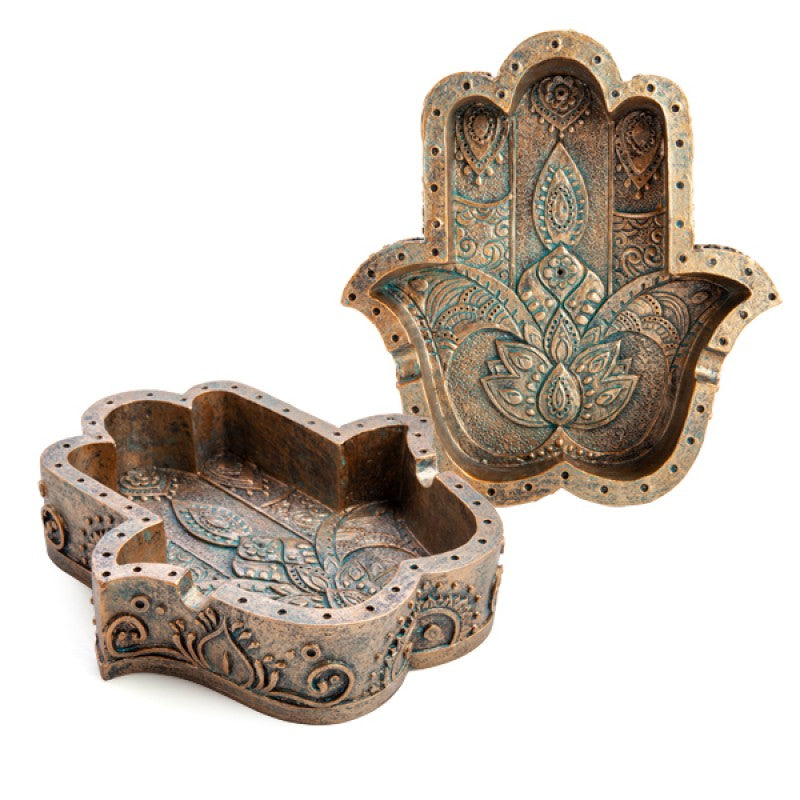 Hamsa Incense Burner & Ashtray Sacred Symbol Hand of God Stick Cone Holder
