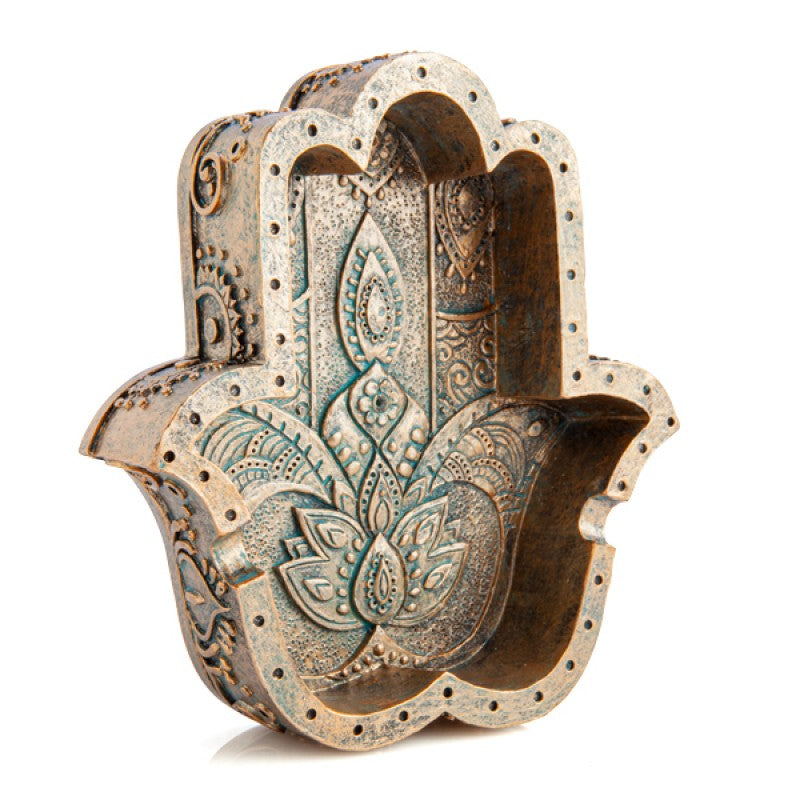 Hamsa Incense Burner & Ashtray Sacred Symbol Hand of God Stick Cone Holder