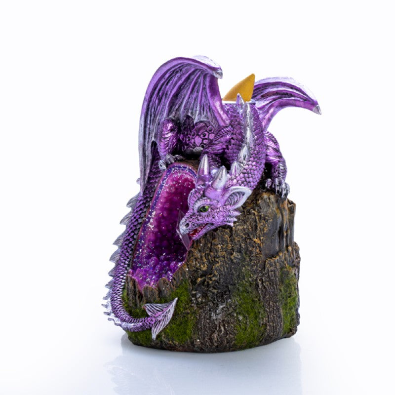 Magical Purple Dragon Crystal Tree LED Backflow Incense Burner