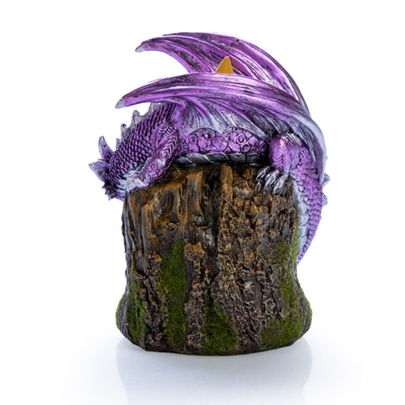 Magical Purple Dragon Crystal Tree LED Backflow Incense Burner