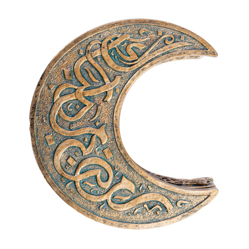 Gold Crescent Moon Box Polyresin Carved Jewellery Trinket Storage