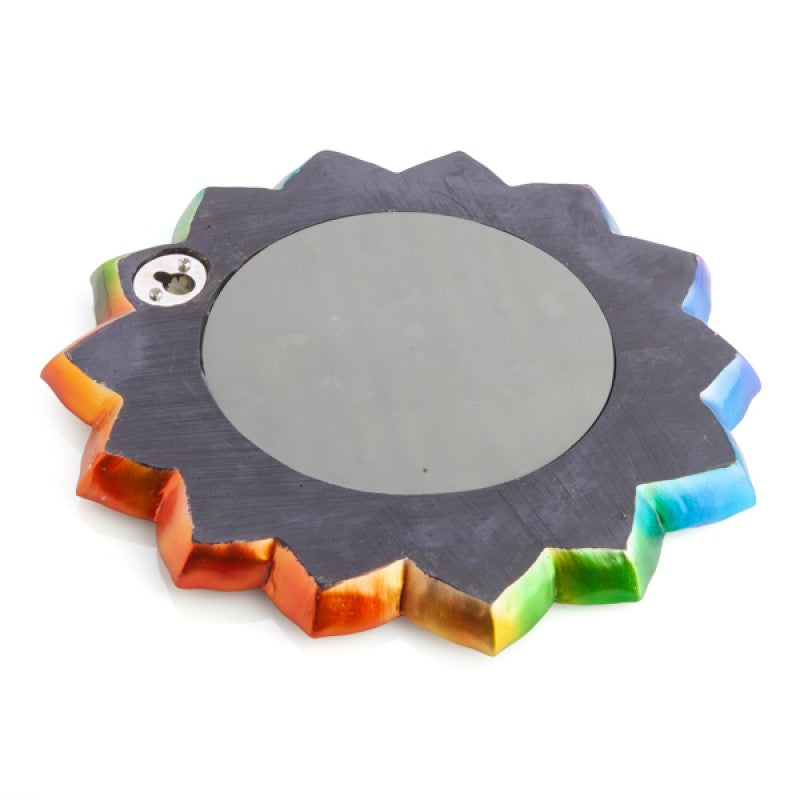 Wall Mirror Bathroom Makeup Mirror 21CM Lotus Shape with Chakra Symbol